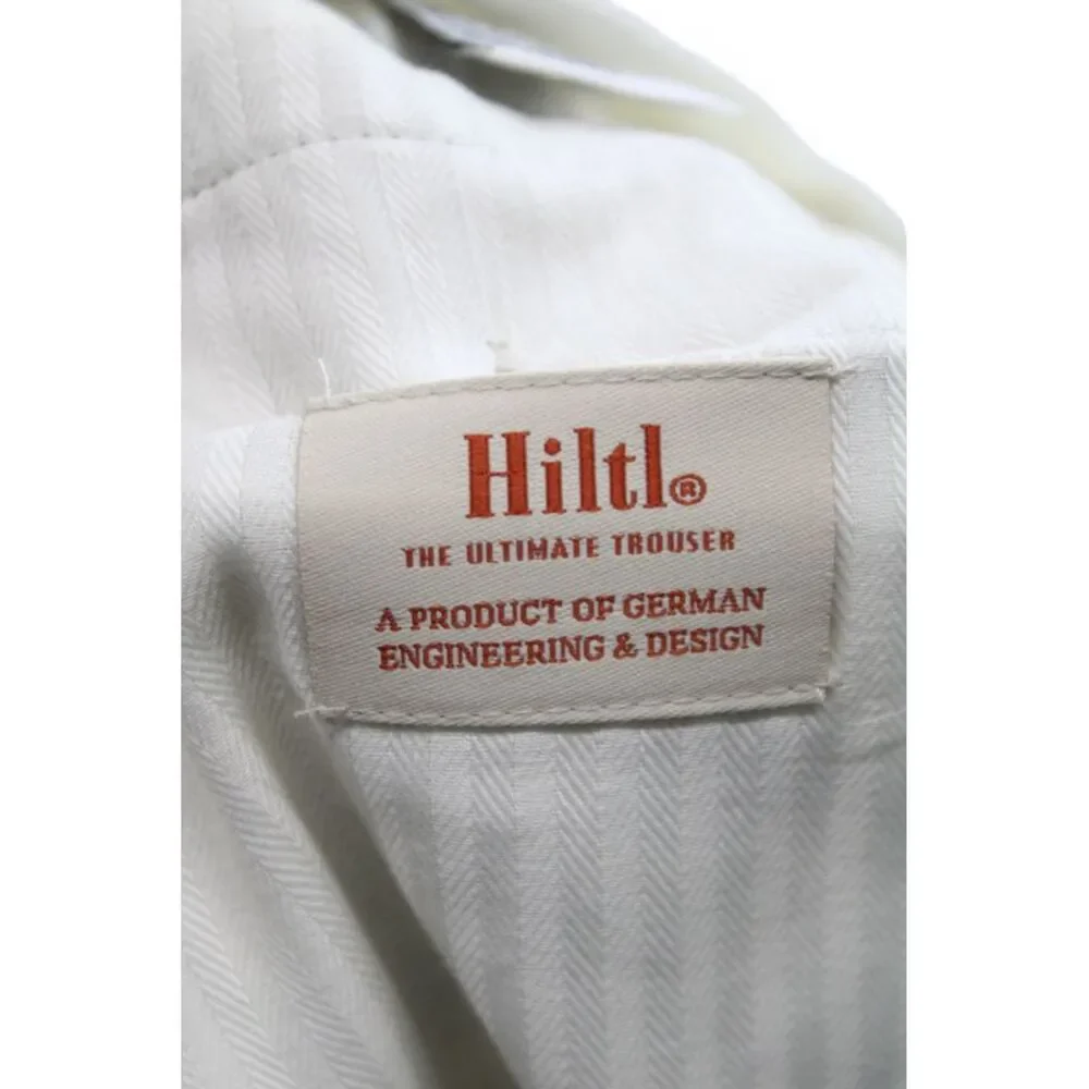 Hiltl Mens Dress Pants Beige Herringbone 58% Cotton Size 36